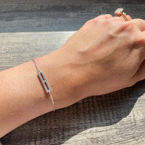 White gold diamond bar bracelet
